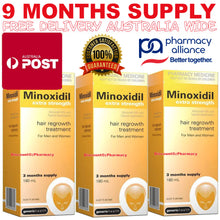 Load image into Gallery viewer, Minoxidil Extra Strength 5% 180ml Regaine Generic 9 month - For Men & Woman + BONUS ITEM