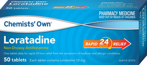 50 x Loratadine Tablets Chemists' Own 10mg Loratadine