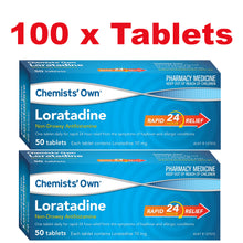 Load image into Gallery viewer, 100 x Loratadine Tablets Chemists' Own 10mg Loratadine