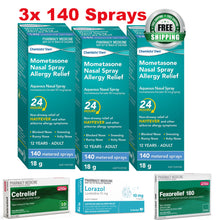 Load image into Gallery viewer, 3x 140 Dose Mometasone Spray + Bonus Hayfever Trio