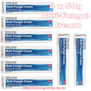 8 x Anti-Fungal Cream 50g (Clotrimzole 10mg/g) Pharmacy Action