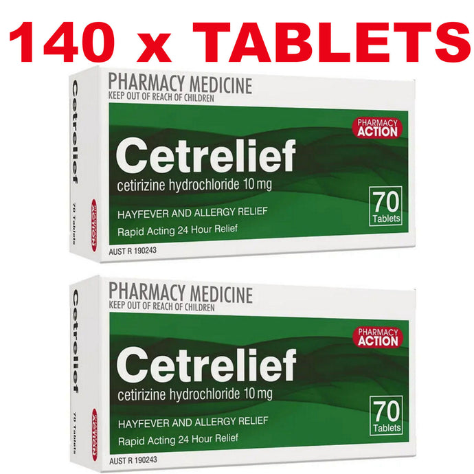 Cetrelief, Pharmacy Action (Generic Zyrtec) Cetirizine Hydrochloride 10gm