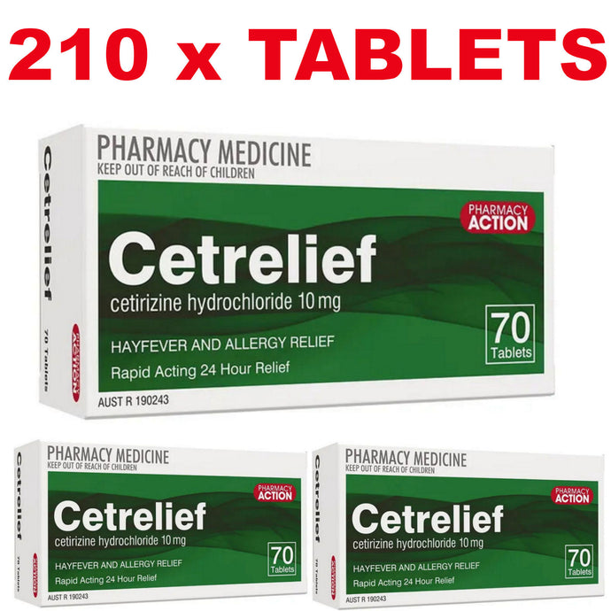 Cetrelief, Pharmacy Action (Generic Zyrtec) Cetirizine Hydrochloride 10gm