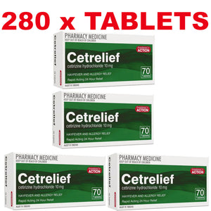 Cetrelief, Pharmacy Action (Generic Zyrtec) Cetirizine Hydrochloride 10gm