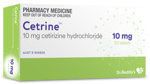 30x Cetirizine 10mg (Cetrine) Dr Reddy's