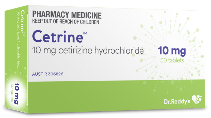 30x Cetirizine 10mg (Cetrine) Dr Reddy's