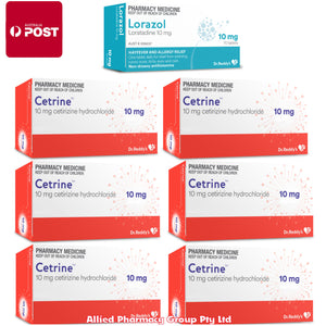 420x Cetrine (Cetirizine 10mg) + 70x Lorazol (Loratadine 10mg)