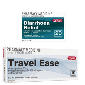 20x Diarrhoea Relief + 10x Travel Ease (For the Prevention Of Travel Sickness)