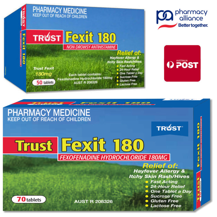 120x Trust Fexit 180mg, Fexofenadine Hydrochloride - 2025 Final Clearance