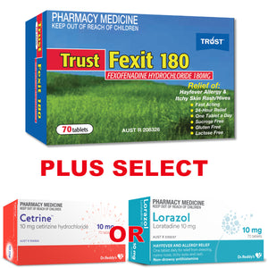 70x Trust Fexit 180, Fexofenadine Hydochloride 180mg + Loratadine or Cetirizine