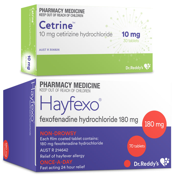 70x HayFexo Fexofenadine + 30x Cetrine Cetirizine Tablet Bundle