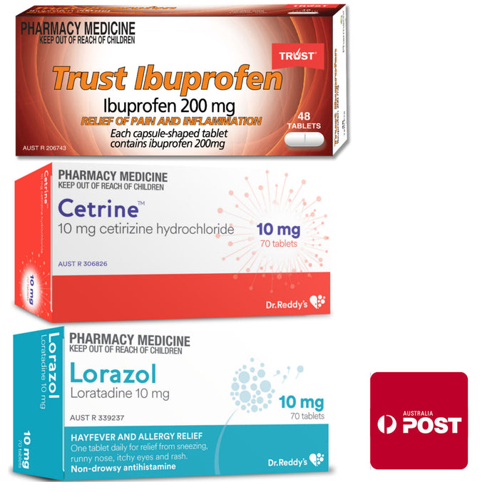 70x Cetirizine + 70x Loratadine + 48x Ibuprofen Special Request Bundle