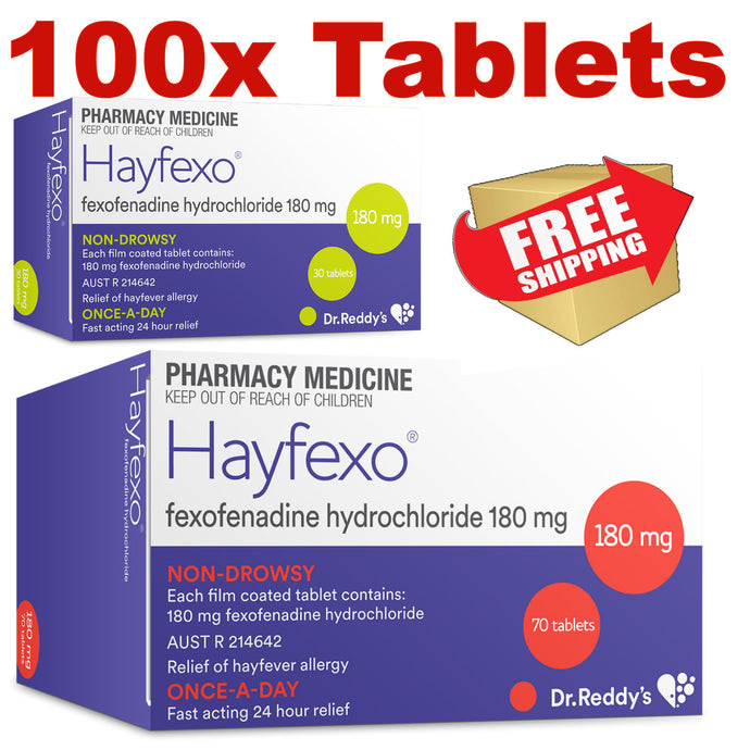100x Hayfexo (Fexofenadine Hydrochloride) 180mg