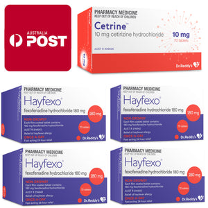 280x Hayfexo (Fexofenadine Hydrochloride 180mg) + 70x Cetrine (Cetirizine 10mg)