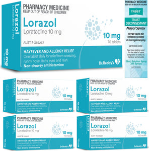 470x Loratadine 10mg (Dr Reddys Lorazol) + BONUS 200x Spray Nasal Decongestant
