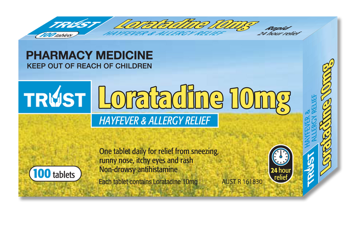 100 x Trust Loratadine, 10mg (GENERIC CLARATYNE ALTERNATE 10MG) CLEARANCE
