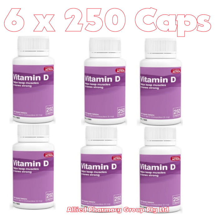 1500 x Vitamin D3 1000IU Capsules - Pharmacy Action