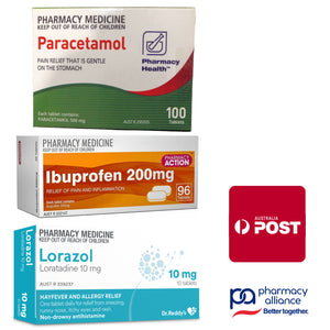 100x Paracetamol 500mg + 96x Ibuprofen 200mg + BONUS LORATADINE 10mg