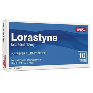 10x Pharmacy Action Lorastyne, Loratadine 10mg