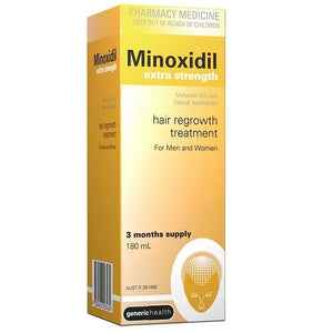 Minoxidil Extra Strength 5% 180ml Regaine Generic 3 month - For Men & Woman - Bundle