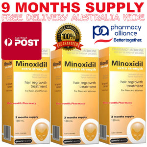Minoxidil Extra Strength 5% 180ml Regaine Generic 9 month - For Men & Woman, Regular Post