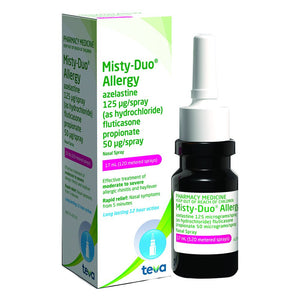 3x Misty-Duo Allergy (Nasal Spray) Azelastine, fluticasone propionate 17ml