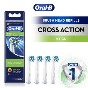 4x Oral B Brush Head Refill CROSS ACTION