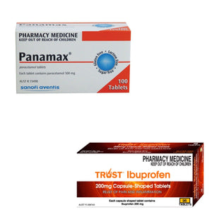 100x Panamax Paracetamol 500mg + 96x Ibuprofen 200mg