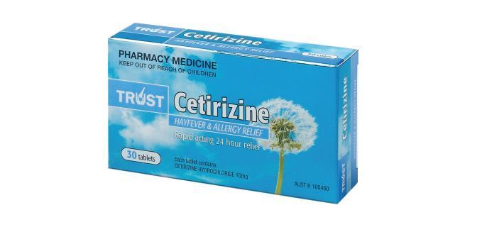 30 x Trust Cetirizine Hayfever & Allergy Relief