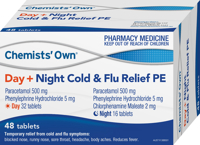 48 x CO Day + Night Cold & Flu Relief PE Tablets