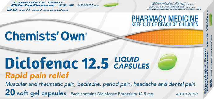 20 x Diclofenac Liquid Caps 12.5mg  Diclofenac Potassium