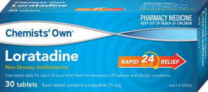 30 x Loratadine Tablets Chemists' Own 10mg Loratadine