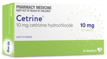 Load image into Gallery viewer, Cetrine, Dr Reddys Cetirizine Hydrochloride 10mg, Generic Zyrtec Alternative
