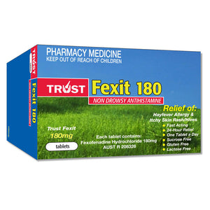 200x Trust Fexit 180 Fexofenadine 180mg + 100x Paracetamol 500mg (Generic Panadol)