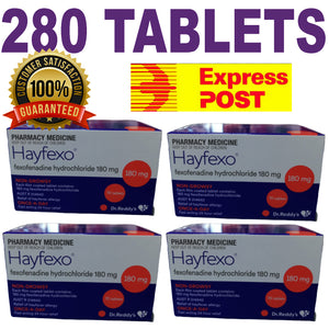 280 x HayFexo Fexofenadine Hydrochloride 180mg Tablets (Generic Alternative) +100 Bonus Paracetamol Tablets