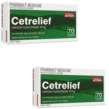 Load image into Gallery viewer, Cetirizine Hydrochloride 10mg, Pharmacy Action - Select Quantity Required
