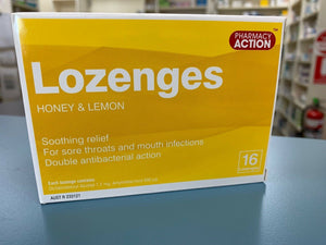 16x Pharmacy Action Honey and Lemon Lozenges