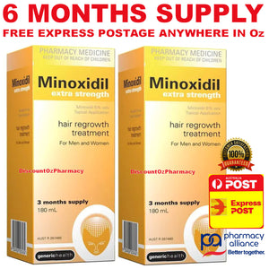 Minoxidil Extra Strength 5% 180ml Regaine Generic 6 month - For Men & Woman