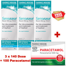 Load image into Gallery viewer, 3x 140 Dose Sensease Mometasone + 100x Paracetamol Tabs
